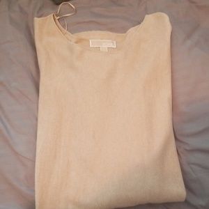 Long sleeve cream tan long thin sweater Kors
